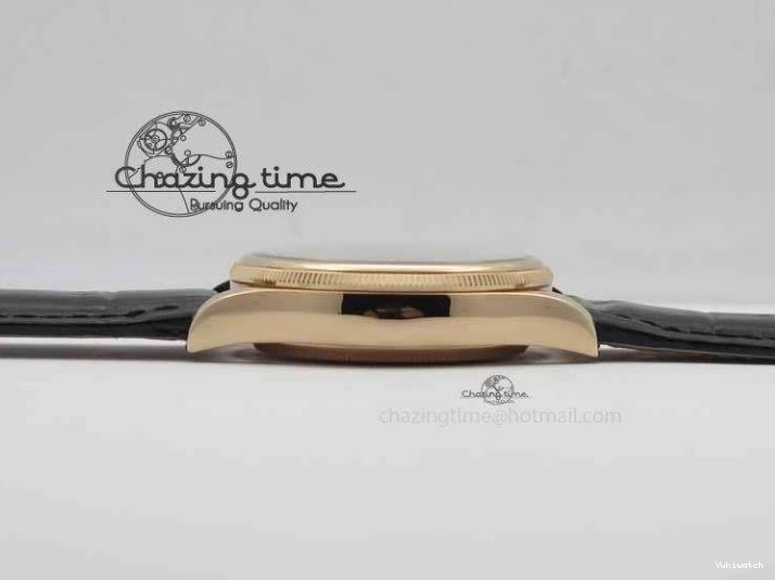 Black RG A3165 Dial Leather Date On Stick Best Edition Strap VF Cellini Markers Black 0708